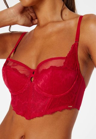 Sujetador bustier rojo encaje