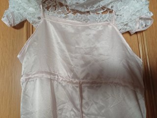 Camisón largo encaje rosa talla única
