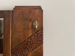 Recibidor antiguo madera con espejo