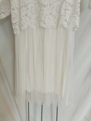 Vestido blanco encaje y tul talla U