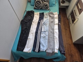 Lote 7 Pantalones (Negro, Blanco, Azul, Gris)