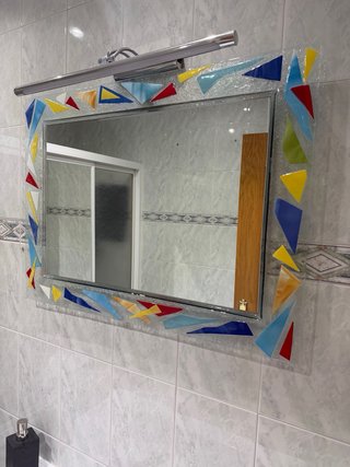 Espejo de baño decorado con mosaico 80x60