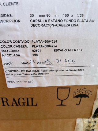 Cápsula de estaño gris