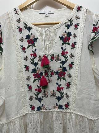 Blusa Tintoretto Talla S Bordada Flores