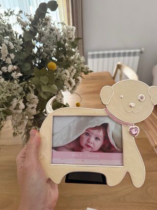 Marco de fotos para bebé con diseño de perro