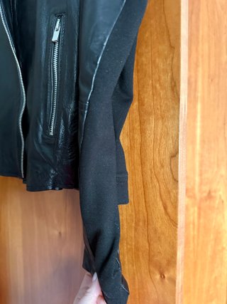 Cazadora Biker Piel Talla XL Negro Mujer