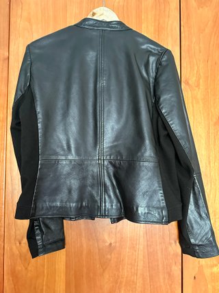 Cazadora Biker Piel Talla XL Negro Mujer