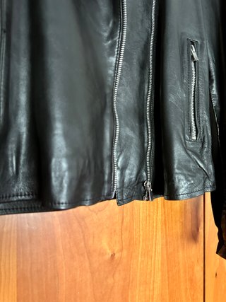 Cazadora Biker Piel Talla XL Negro Mujer