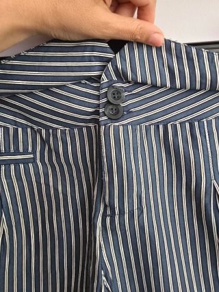 Pantalón corto mujer rayas azul y blanco