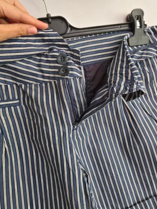 Pantalón corto mujer rayas azul y blanco