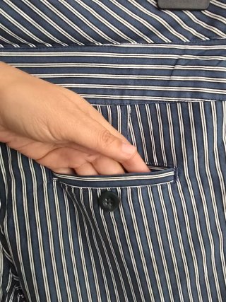 Pantalón corto mujer rayas azul y blanco
