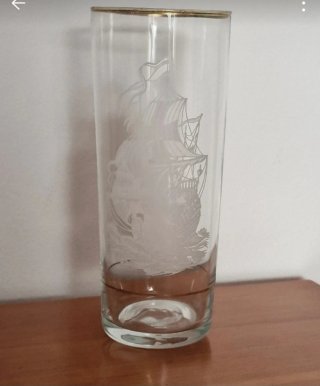 Juego 7 Vasos Vintage Barco Años 70