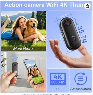 Action Cam Wifi 4K HD Videocamera Sportiva