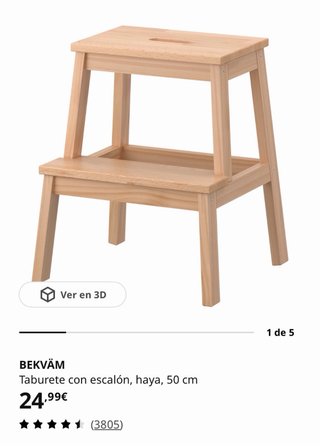 Taburete escalón madera haya IKEA BEKVÄM