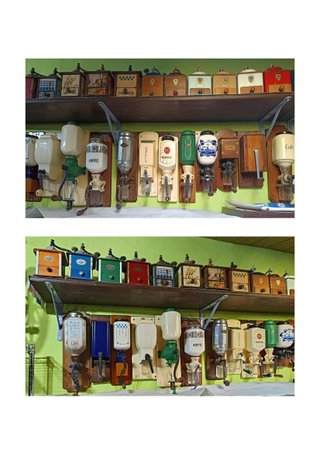 MAGNIFICA COLECCIÓN DE MOLINILLOS ANTIGUOS DE CAFÉ