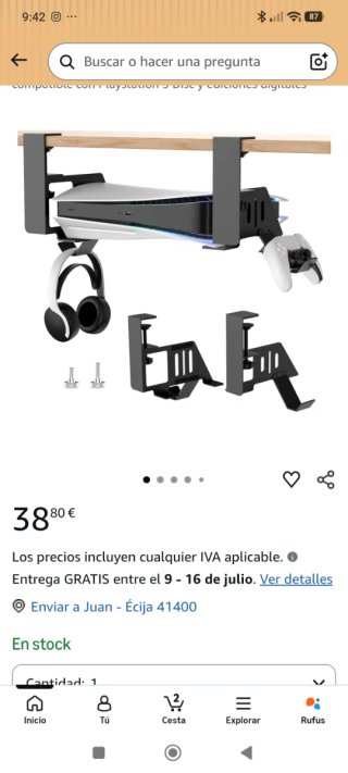 Soporte PS5 Bajo Escritorio