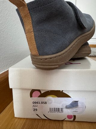 Botas Pisamonas serraje azul Talla 29, sin usar!