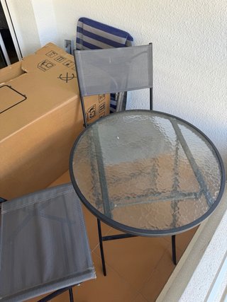 Conjunto mesa y sillas terraza