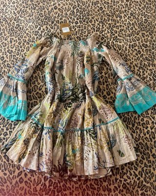 Vestido Ibicenco Beige Multicolor Talla Única