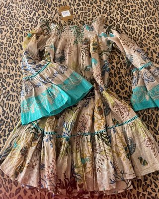 Vestido Ibicenco Beige Multicolor Talla Única