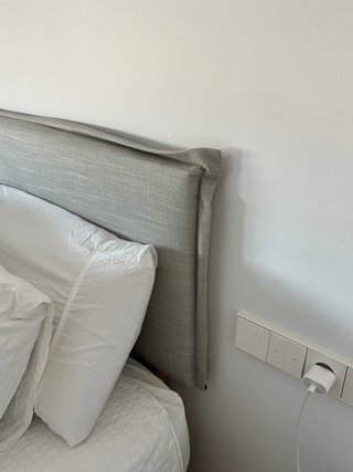 Cabecero de Lino Natural Gris para cama 150cm
