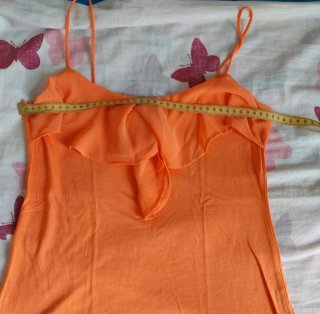 Top arancione H&M con balza taglia S