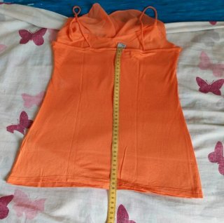 Top arancione H&M con balza taglia S