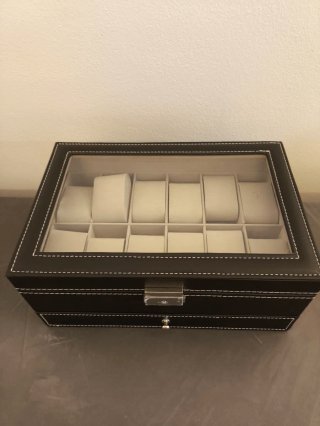 Scatola porta orologi con cassetto