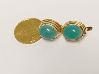 Pendientes Oro 18k Amazonita 5.7gr