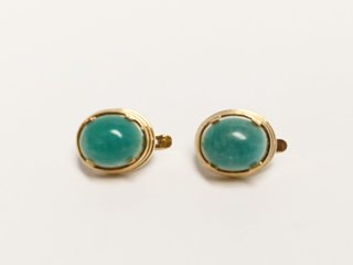 Pendientes Oro 18k Amazonita 5.7gr