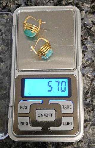 Pendientes Oro 18k Amazonita 5.7gr