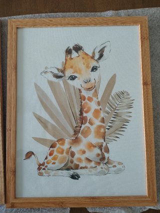 Cuadros animales bebés (3 uds, marcos incluidos)