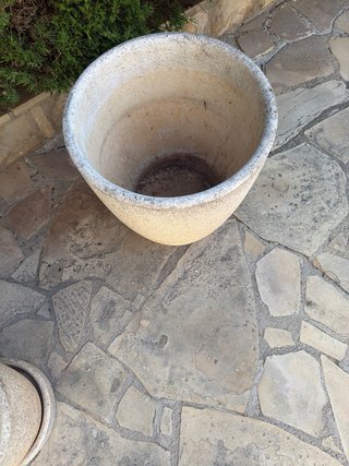 Macetas de piedra beige/gris (1 unidad )h