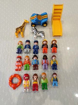 Playmobil 1,2,3 Coche Animales Figuras