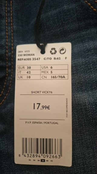 Shorts vaqueros Mango Talla 38 elásticos