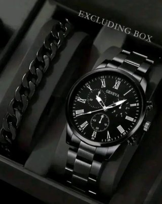 Reloj Negro Hombre Pulsera Acero