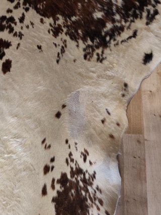 Alfombra Piel Vaca Marrón y Blanca