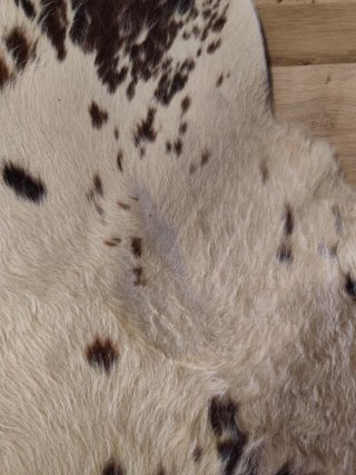 Alfombra Piel Vaca Marrón y Blanca
