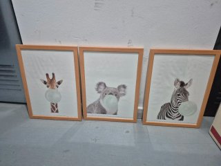 Cuadros Infantiles Jirafa, Koala y Cebra
