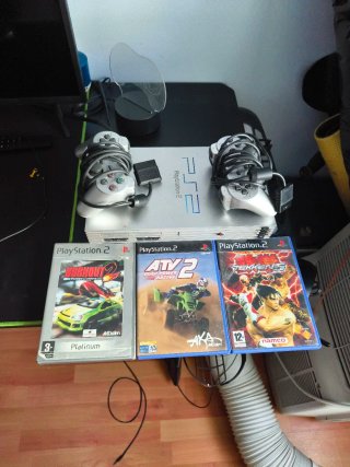 Consola PlayStation 2 Plateada + 3 Juegos