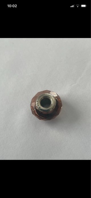 Charm Cristal Murano marron plata S925