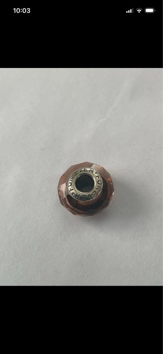 Charm Cristal Murano marron plata S925