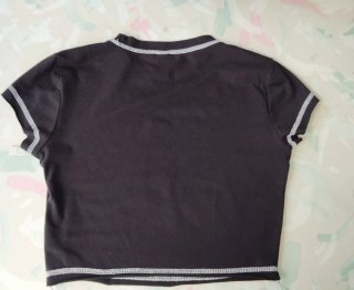 Camiseta Crop Top Shein Talla S Esqueleto