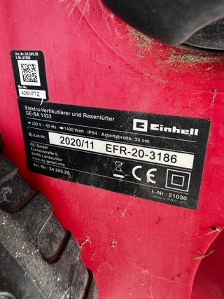 Escarificador Eléctrico Einhell con Cable