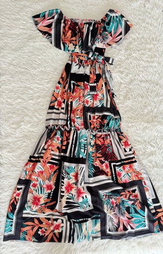 Vestito lungo fantasia floreale