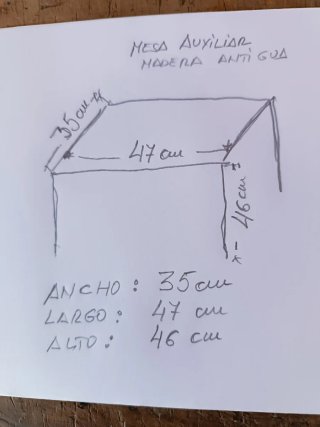 Mesa Auxiliar Antigua Madera Marrón