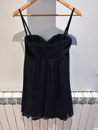 Vestido Fornarina negro topos blancos