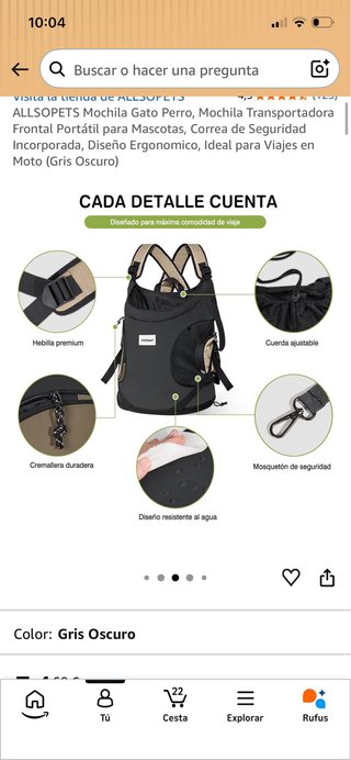 Mochila transportín perro y gato HIDREAM