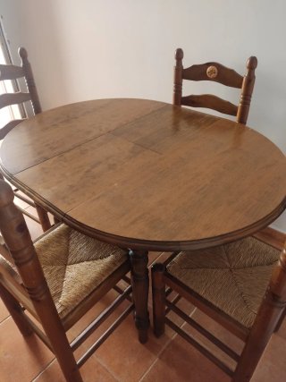 Mesa y 4 Sillas Rústicas Madera