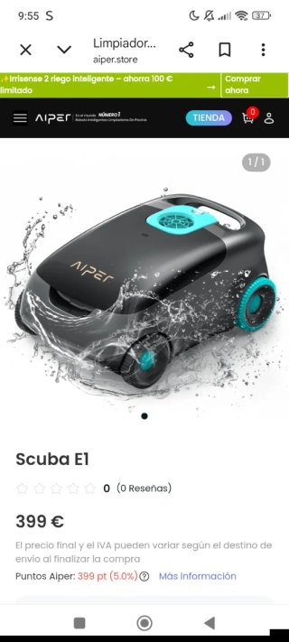 Robot Limpiafondos Aiper Scuba E1